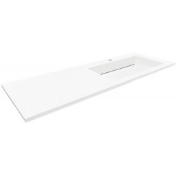 Cristalstone Linea Ideal umywalka 130x45 cm wpuszczana prostokątna biały U1300-MBPOLC/CR