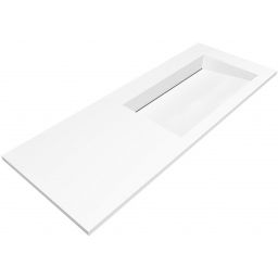 Cristalstone Linea Ideal umywalka 130x45 cm wypuszczana prostokątna biały U1300-MBPOLC/CR/BO