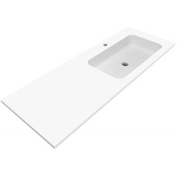 Cristalstone Linea Simpla umywalka 130x45 cm wpuszczana prostokątna biały U1300-MBPOT/CR