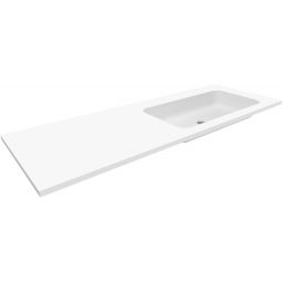 Cristalstone Linea Simpla umywalka 130x45 cm wpuszczana prostokątna biały U1300-MBPOT/CR/BO