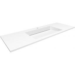 Cristalstone Linea Ideal umywalka 130x45 cm wpuszczana prostokątna biały U1300-MCOLC/CR