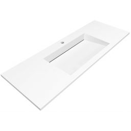 Cristalstone Linea Ideal umywalka 130x45 cm wpuszczana prostokątna biały U1300-MCOLC/CR