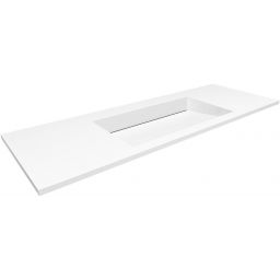 Cristalstone Linea Ideal umywalka 130x45 cm wpuszczana prostokątna biały U1300-MCOLC/CR/BO