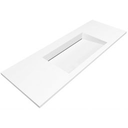 Cristalstone Linea Ideal umywalka 130x45 cm wpuszczana prostokątna biały U1300-MCOLC/CR/BO