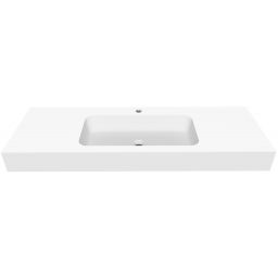 Cristalstone Linea Simpla umywalka 130x45 cm prostokątna ścienna-z blatem biała U1300-MCOT