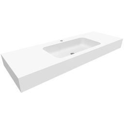 Cristalstone Linea Simpla umywalka 130x45 cm prostokątna ścienna-z blatem biała U1300-MCOT