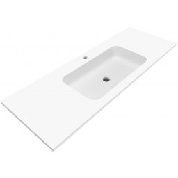 Cristalstone Linea Simpla umywalka 130x45 cm wpuszczana prostokątna biały U1300-MCOT/CR