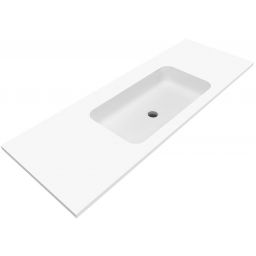 Cristalstone Linea Simpla umywalka 130x45 cm wpuszczana prostokątna biały U1300-MCOT/CR/BO