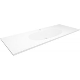 Cristalstone Armonico umywalka 130x45 cm prostokątna wpuszczana-z blatem biała U1300-MCOTG