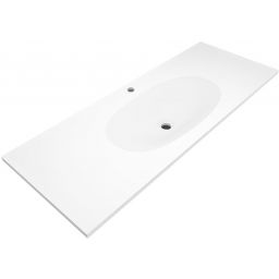 Cristalstone Armonico umywalka 130x45 cm prostokątna wpuszczana-z blatem biała U1300-MCOTG