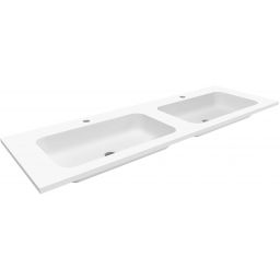 Cristalstone Linea Simpla umywalka 140x45 cm wpuszczana prostokątna biały U1400-2xMCOT/CR