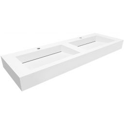 Cristalstone Linea Ideal umywalka 140x45 cm ścienna prostokątna podwójna biały U1400-2xMOLC