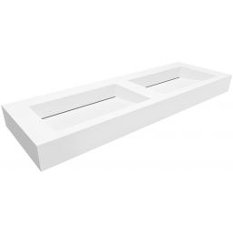 Cristalstone Linea Ideal umywalka 140x45 cm ścienna prostokątna podwójna biały U1400-2xMOLC/BO
