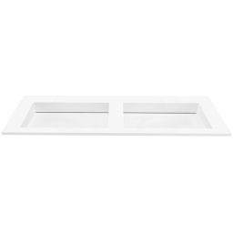 Cristalstone Linea Ideal umywalka 140x45 cm wpuszczana prostokątna podwójna biały U1400-2xMOLC/CR/BO