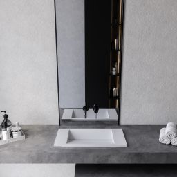 Cristalstone Linea Diago umywalka 60x30 cm prostokątna wpuszczana biała U600-MCOLCW/CR