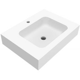 Cristalstone Linea Simpla umywalka 60x45 cm prostokątna ścienna biała U600-MCOT