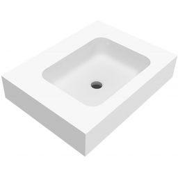 Cristalstone Linea Simpla umywalka 60x45 cm prostokątna ścienna biała U600-MCOT/BO