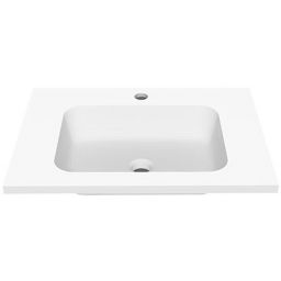 Cristalstone Linea Simpla umywalka 60x45 cm prostokątna wpuszczana biała U600-MCOT/CR