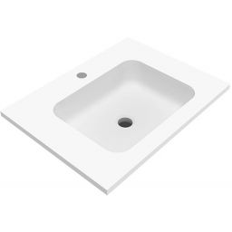 Cristalstone Linea Simpla umywalka 60x45 cm prostokątna wpuszczana biała U600-MCOT/CR
