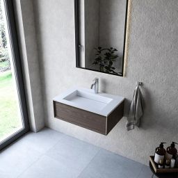 Cristalstone Linea Ideal umywalka 70x45 cm prostokątna wpuszczana biała U700-MCOLC/CR