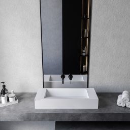 Cristalstone Linea Diago umywalka 70x30 cm prostokątna nablatowa biała U700-MCOLCW