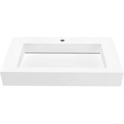 Cristalstone Linea Ideal umywalka 80x45 cm prostokątna ścienna biała U800-MCOLC