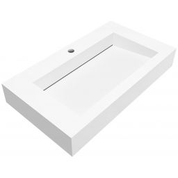 Cristalstone Linea Ideal umywalka 80x45 cm prostokątna ścienna biała U800-MCOLC