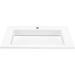 Cristalstone Linea Ideal umywalka 80x45 cm prostokątna wpuszczana biała U800-MCOLC/CR