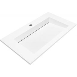 Cristalstone Linea Ideal umywalka 80x45 cm prostokątna wpuszczana biała U800-MCOLC/CR