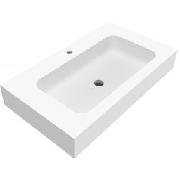 Cristalstone Linea Simpla umywalka 80x45 cm prostokątna ścienna biała U800-MCOT