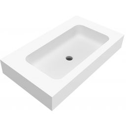 Cristalstone Linea Simpla umywalka 80x45 cm prostokątna ścienna biała U800-MCOT/BO