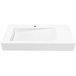 Cristalstone Linea Ideal umywalka 90x45 cm ścienna prostokątna biały U900-MBLOLB