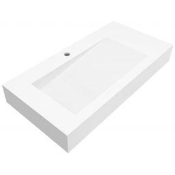 Cristalstone Linea Ideal umywalka 90x45 cm ścienna prostokątna biały U900-MBLOLB