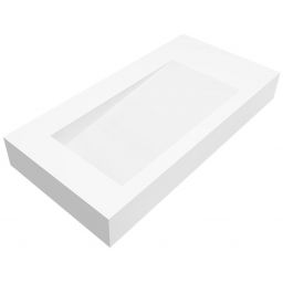 Cristalstone Linea Ideal umywalka 90x45 cm ścienna prostokątna biały U900-MBLOLB/BO