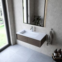 Cristalstone Linea Ideal umywalka 90x45 cm wpuszczana prostokątna biały U900-MBLOLB/CR