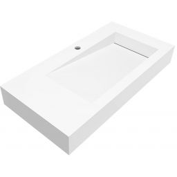 Cristalstone Linea Ideal umywalka 90x45 cm ścienna prostokątna biały U900-MBPOLB