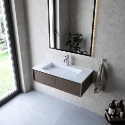 Cristalstone Linea Ideal umywalka 90x45 cm wpuszczana prostokątna biały U900-MCOLC/CR/BO