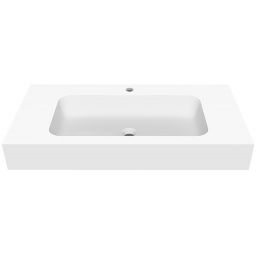 Cristalstone Linea Simpla umywalka 90x45 cm prostokątna ścienna-z blatem biała U900-MCOT