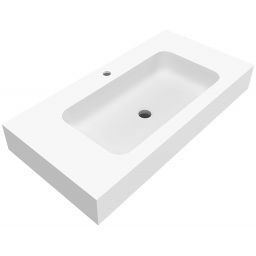 Cristalstone Linea Simpla umywalka 90x45 cm prostokątna ścienna-z blatem biała U900-MCOT