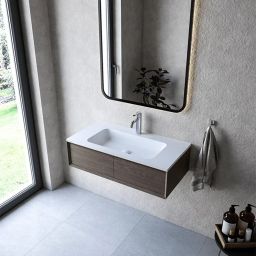 Cristalstone Linea Simpla umywalka 90x45 cm wpuszczana prostokątna biały U900-MCOT/CR