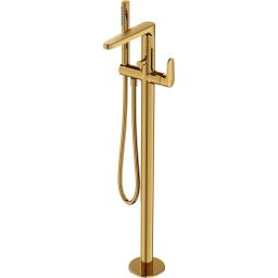 Cersanit Inverto bateria wannowo-prysznicowa wolnostojąca złota uchwyty 2 Design in 1 złote S951-286