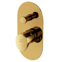 Cersanit Inverto bateria wannowo-prysznicowa podtynkowa złoty połysk uchwyty 2 Design in 1 złote S951-285
