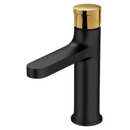 Cersanit Inverto bateria umywalkowa stojąca czarna uchwyty 2 Design in 1 czarny i złoty S951-295