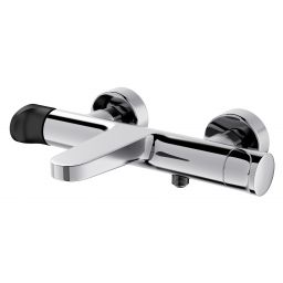 Cersanit Inverto bateria wannowo-prysznicowa ścienna chrom uchwyty 2 Design in 1 chrom i czarny S951-312