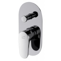Cersanit Inverto bateria wannowo-prysznicowa podtynkowa chrom uchwyty 2 Design in 1 chrom i czarny S951-313