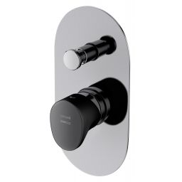 Cersanit Inverto bateria wannowo-prysznicowa podtynkowa chrom uchwyty 2 Design in 1 chrom i czarny S951-313