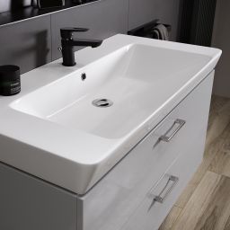 Cersanit Mille SET B348 umywalka z szafką Lara 80 cm biała S801-338-DSM