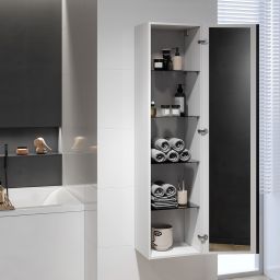 Cersanit Virgo szafka boczna 160 cm wysoka wisząca szary/dąb S522-034