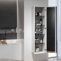 Cersanit Virgo szafka boczna 160 cm wysoka wisząca szary/dąb S522-035