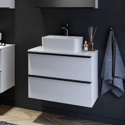 Cersanit Virgo szafka 60 cm podumywalkowa wisząca z blatem szary/dąb S522-023